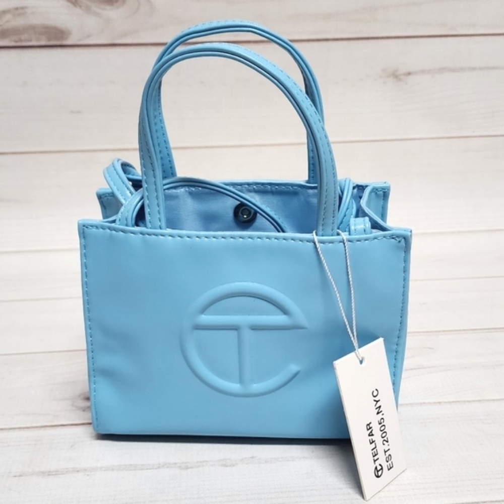 NWT Faux Luxury Vegan Leather Small Crossbody Shopping Bag - Picture 7 of 15
